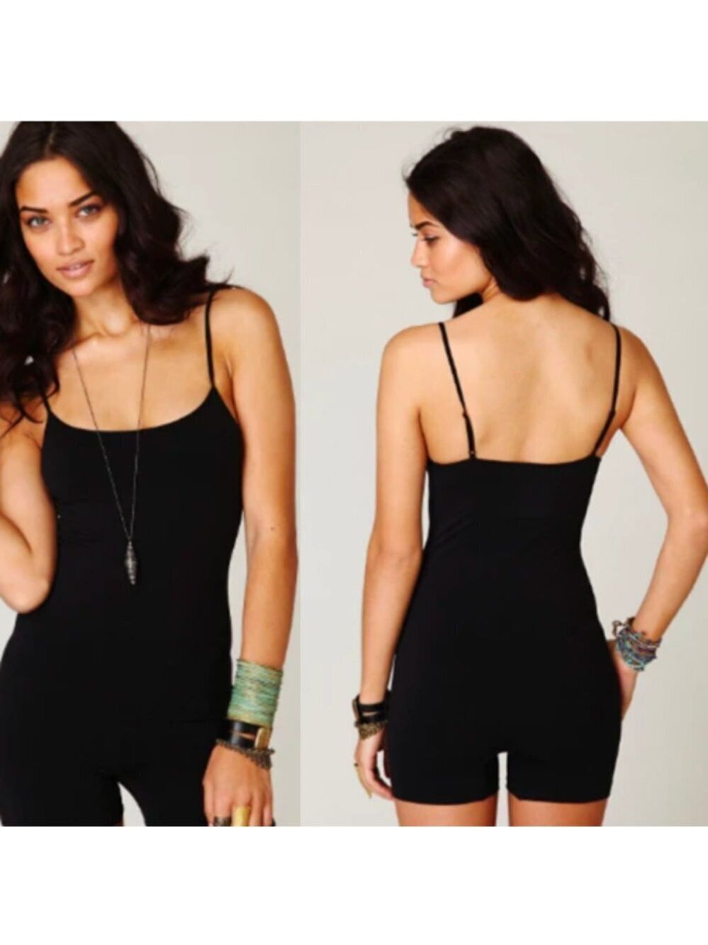 Free People Intimately Black Seamless Romper XS Small
